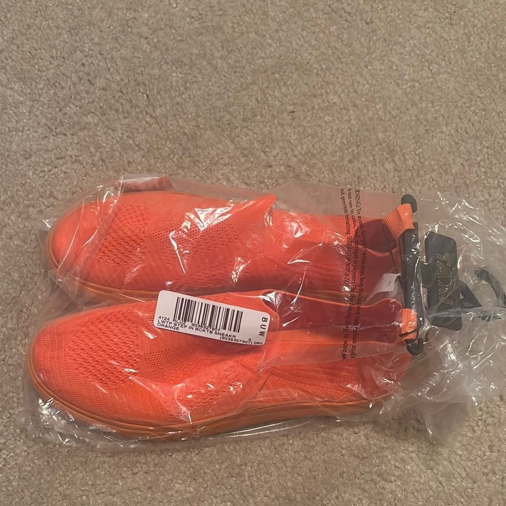 Vibrant Orange Knit Sneakers